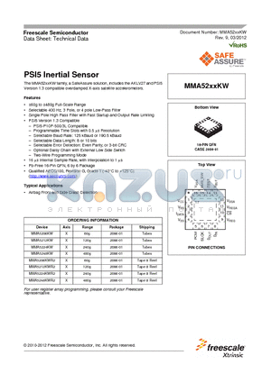 MMA5212KWR2 datasheet - PSI5 Inertial Sensor