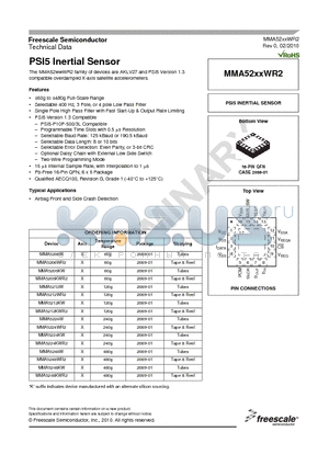MMA52XXWR2 datasheet - PSI5 Inertial Sensor