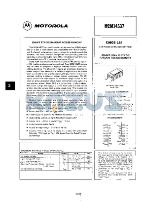 MCM14537CAL datasheet - CMOS LSI