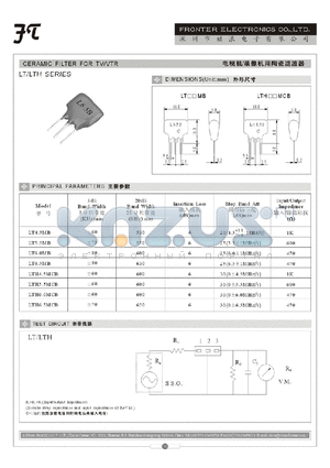 LT6.0MB datasheet - CERAMIC FOR FILTER TV/VTR