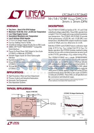 LT6010 datasheet - 16-/14-/12-Bit VOUT DACs in 3mm  3mm DFN