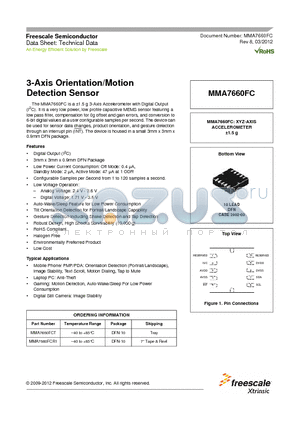 MMA7660FC_12 datasheet - 3-Axis Orientation/Motion Detection Sensor