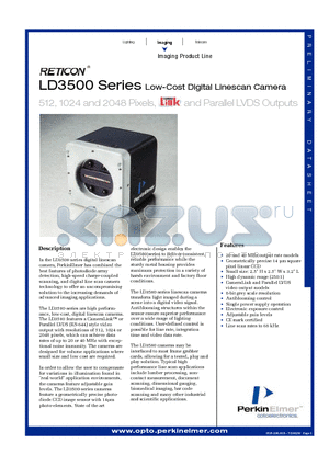 LD3500 datasheet - Low-Cost Digital Linescan Camera