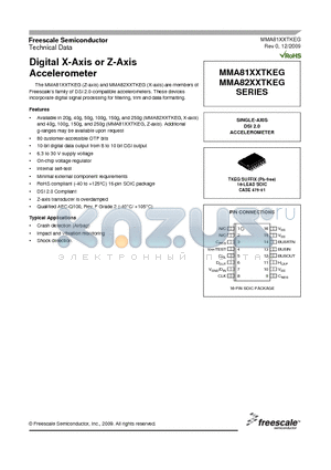 MMA8125EG datasheet - Digital X-Axis or Z-Axis Accelerometer