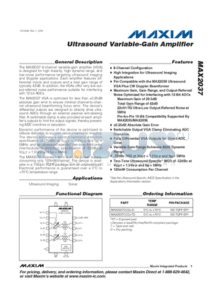 MAX2037_09 datasheet - Ultrasound Variable-Gain Amplifier