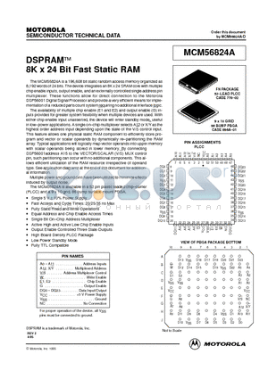 MCM56824AZP35 datasheet - 8K x 24 Bit Fast Static RAM
