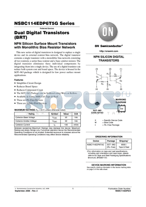 NSBC114EDP6T5G datasheet - Dual Digital Transistors (BRT)