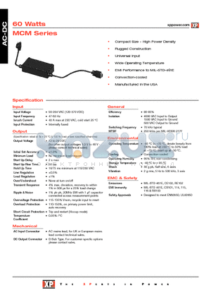 MCM60US28-D9 datasheet - AC-DC Power Supplies