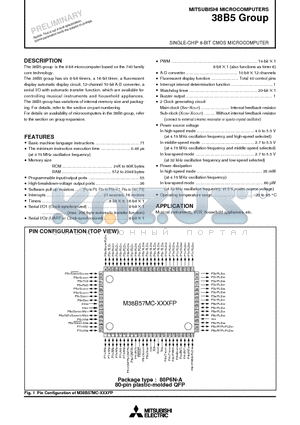 M38B57M6-101FP datasheet - SINGLE-CHIP 8-BIT CMOS MICROCOMPUTER