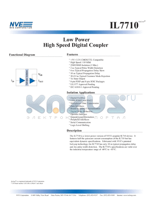 IL7710-2 datasheet - Low Power High Speed Digital Coupler