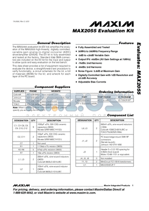 MAX2055EVKIT datasheet - Evaluation Kit