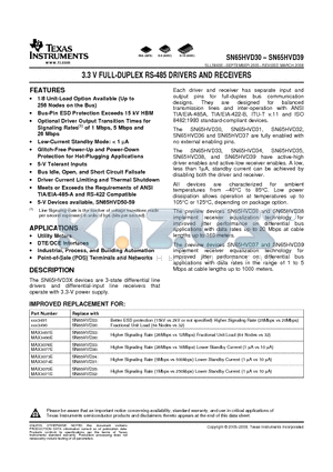 MMAAXX33007701EE datasheet - 3.3 V FULL-DUPLEX RS-485 DRIVERS AND RECEIVERS