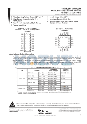 JM38510/65704BRA datasheet - OCTAL BUFFERS AND LINE DRIVERS WITH 3-STATE OUTPUTS
