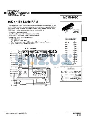 MCM6288C datasheet - 16K * 4 BIT STATIC RAM