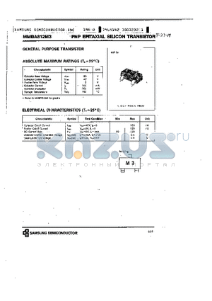 MMBA812M3 datasheet - PNP (GENERAL PURPOSE TRANSISTOR)