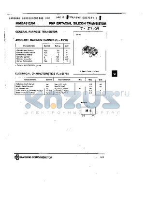 MMBA812M4 datasheet - PNP (GENERAL PURPOSE TRANSISTOR)