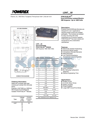 LD470650 datasheet - POW-R-BLOK Dual SCR/Diode Isolated Module (500 Amperes / Up to 1600 Volts)