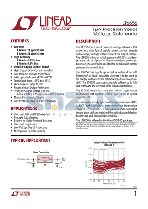 LT6656AIS6-1.25 datasheet - 1lA Precision Series Voltage Reference