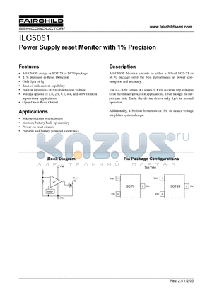 ILC5061AM25 datasheet - Power Supply reset Monitor with 1% Precision