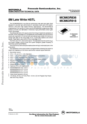 MCM63R836FC3.0R datasheet - MCM63R836