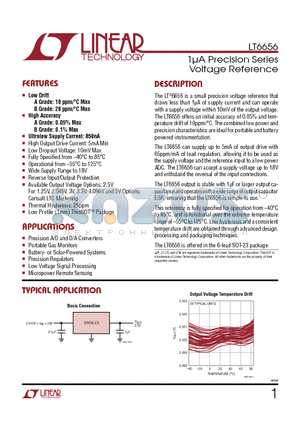 LT6656BCS6-2.5TRPBF datasheet - 1lA Precision Series Voltage Reference