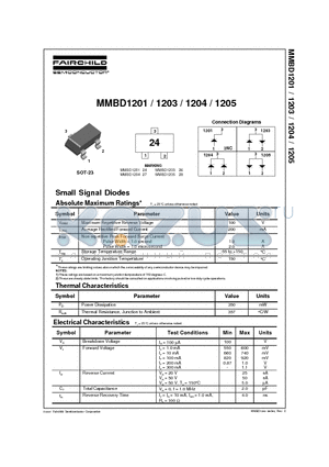 MMBD1205 datasheet - Small Signal Diodes