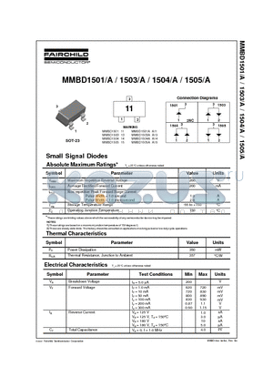 MMBD1505A datasheet - Small Signal Diodes