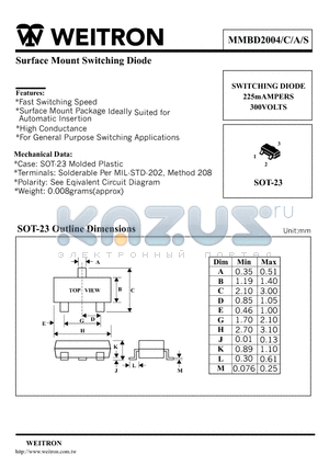 MMBD2004A datasheet - Surface Mount Switching Diode