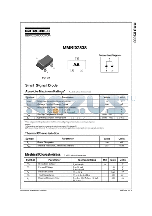 MMBD2838 datasheet - Small Signal Diode