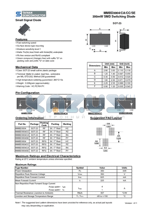 MMBD3004CC datasheet - 350mW SMD Switching Diode