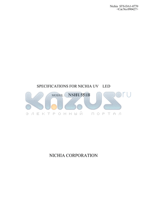 NSHU551B datasheet - SPECIFICATIONS FOR NICHIA UV LED