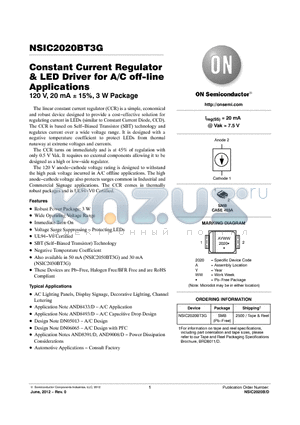 NSIC2020BT3G datasheet - Constant Current Regulator & LED Driver for A/C off-line Applications