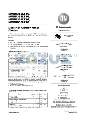 MMBD353LT3G datasheet - Dual Hot Carrier Mixer Diodes