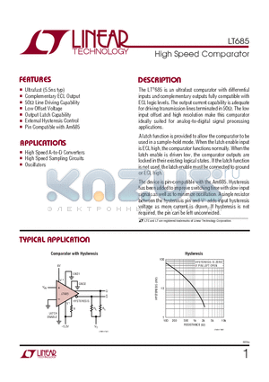 LT685CN datasheet - High Speed Comparator