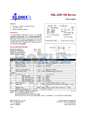 NSL-32H-100 datasheet - OPTOCOUPLERS