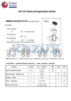 MMBD4148A datasheet - Plastic-Encapsulated Diodes