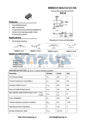 MMBD4148CA datasheet - Surface Mount Switching Diode