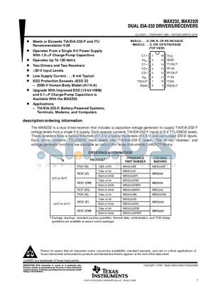 MAX232DWR datasheet - DUAL EIA-232 DRIVERS/RECEIVERS