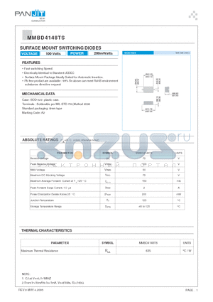 MMBD4148TS datasheet - SURFACE MOUNT SWITCHING DIODES