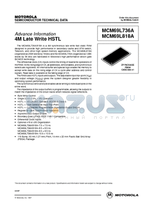 MCM69L818AZP10.5 datasheet - 4M Late Write HSTL