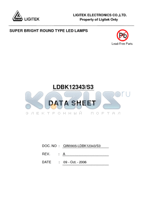 LDBK12343-S3 datasheet - SUPER BRIGHT ROUND TYPE LED LAMPS
