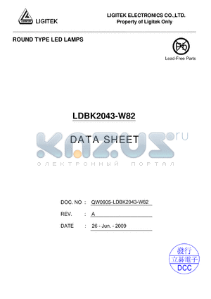 LDBK2043-W82 datasheet - ROUND TYPE LED LAMPS