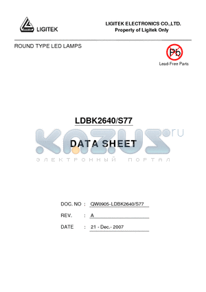 LDBK2640-S77 datasheet - ROUND TYPE LED LAMPS