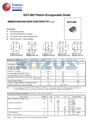 MMBD4448CDW datasheet - Plastic-Encapsulate Diode