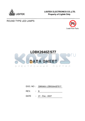 LDBK2640Z-S77 datasheet - ROUND TYPE LED LAMPS