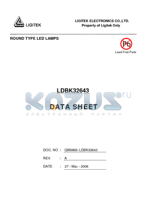 LDBK32643 datasheet - ROUND TYPE LED LAMPS