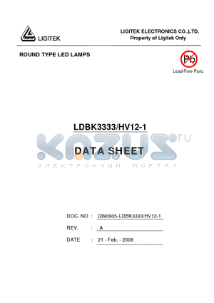 LDBK3333-HV12-1 datasheet - ROUND TYPE LED LAMPS