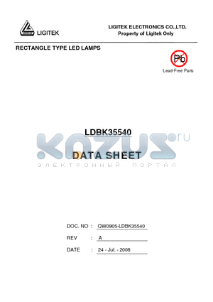 LDBK35540 datasheet - RECTANGLE TYPE LED LAMPS