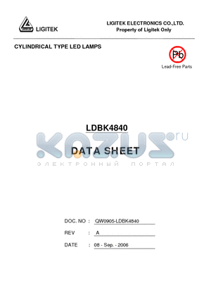 LDBK4840 datasheet - CYLINDRICAL TYPE LED LAMPS
