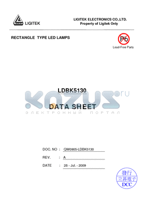 LDBK5130 datasheet - RECTANGLE TYPE LED LAMPS